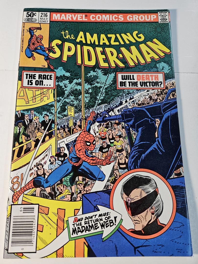 Amazing Spider-Man #216, 2nd Madame Web, Newsstand Marvel, 1981