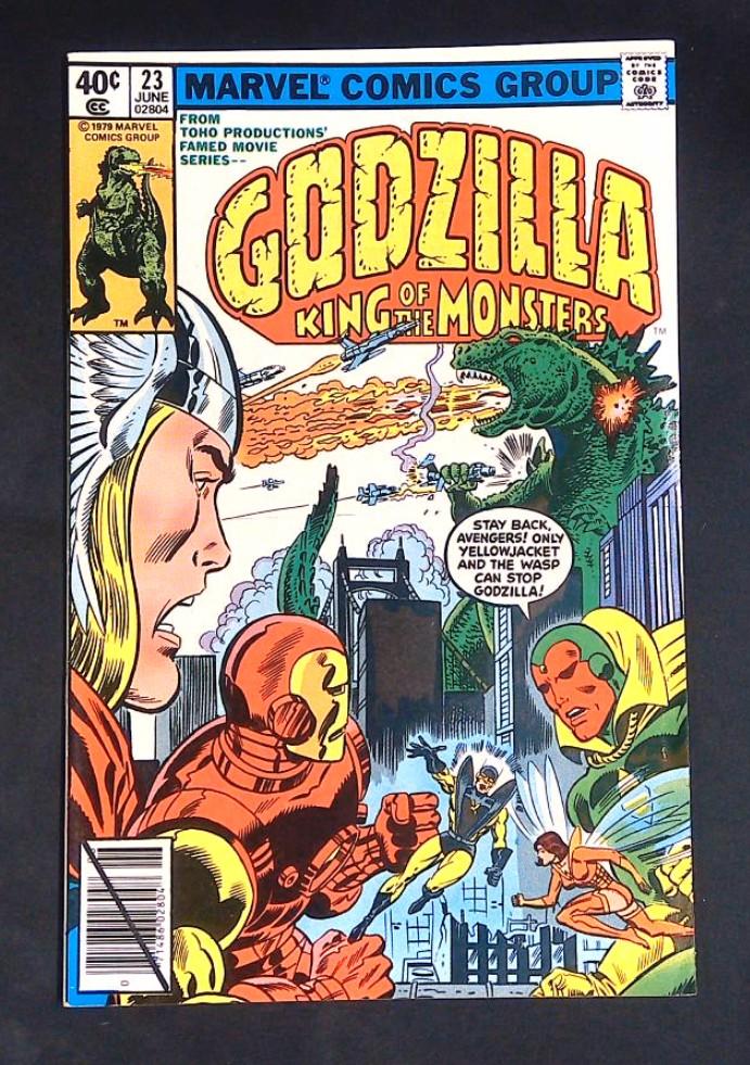 Godzilla #23, Vf AVENGERS! Marvel, 1979