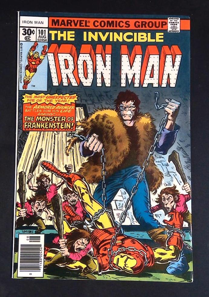 Invincible Iron Man #101, Frankenstein Vf Marvel, 1977