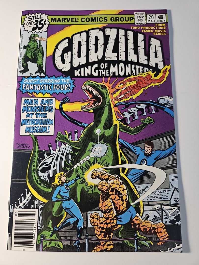 Godzilla #20, VF+ Fantastic Four Marvel, 1978