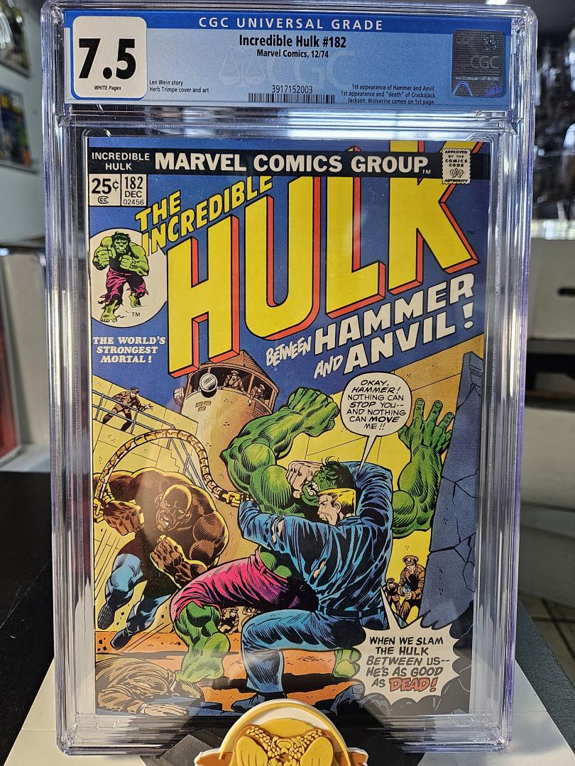 Incredible Hulk #182, CGC 7.5, 2nd Wolverine Appearance 🔑 Marvel, 1974