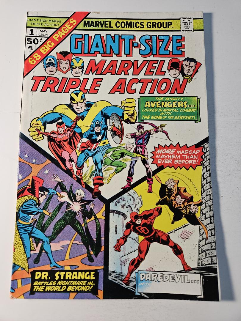 Giant-Size Marvel Triple Action #1, FN+ Marvel, 1975