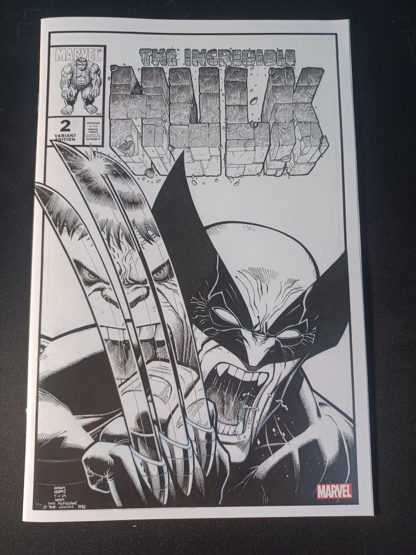 WOLVERINE #2 ARTHUR ADAMS NYCC SKETCH HULK 340 HOMAGE Marvel Comics 2024