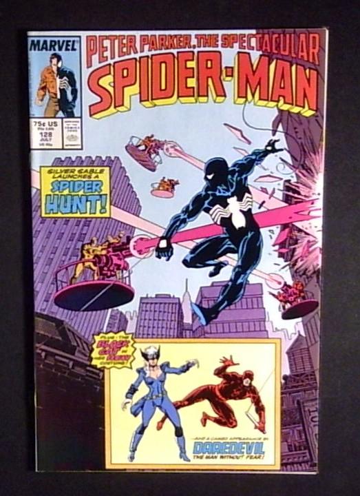 Spectacular Spider-Man #128, NM- 1st New Black Cat Costume, Marvel, 1987