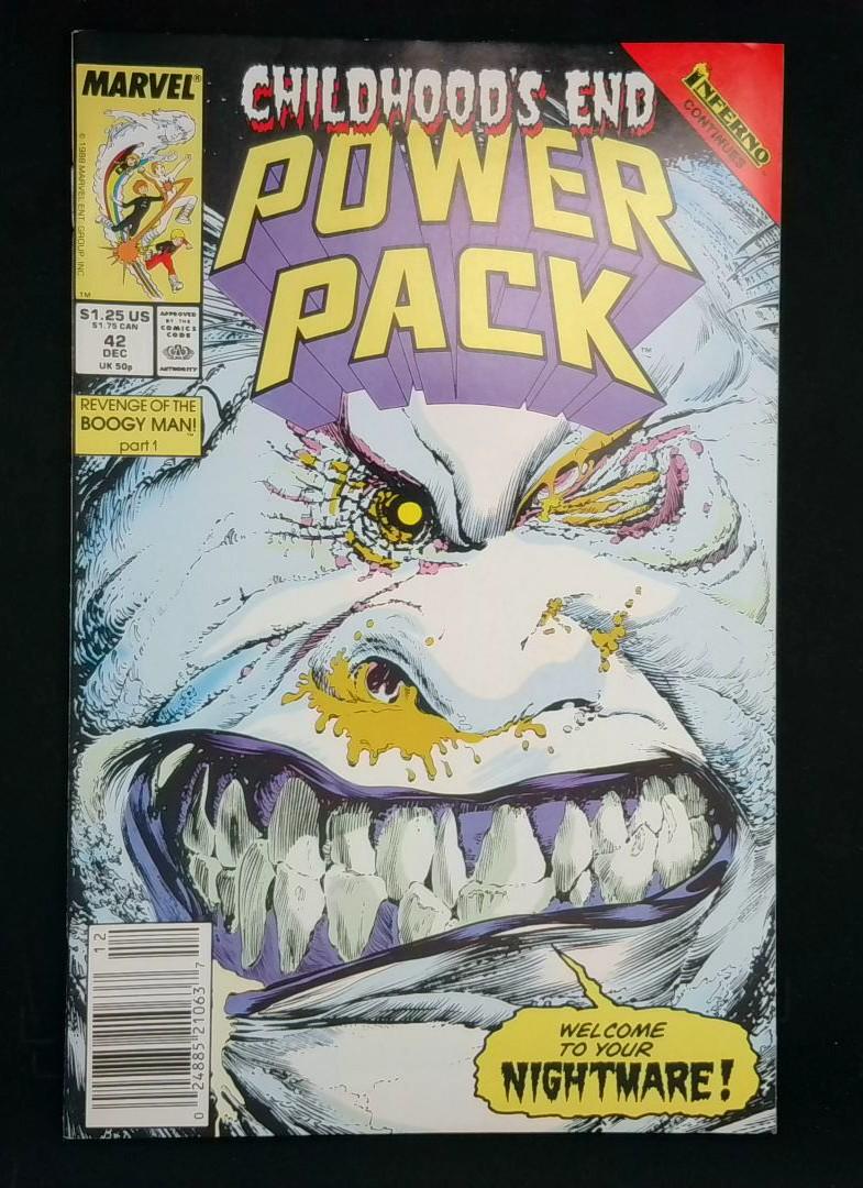 Power Pack #42 NM- Newsstand, Inferno Marvel Comics 