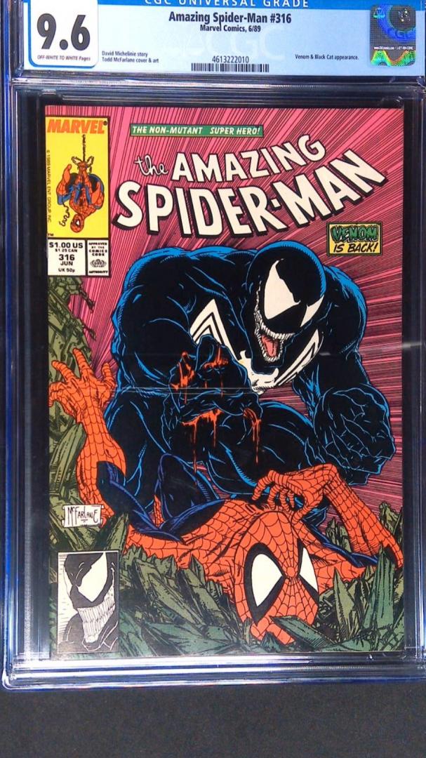 Amazing Spider-Man #316, CGC 9.6, 1st Venom Cover Marvel, 1989