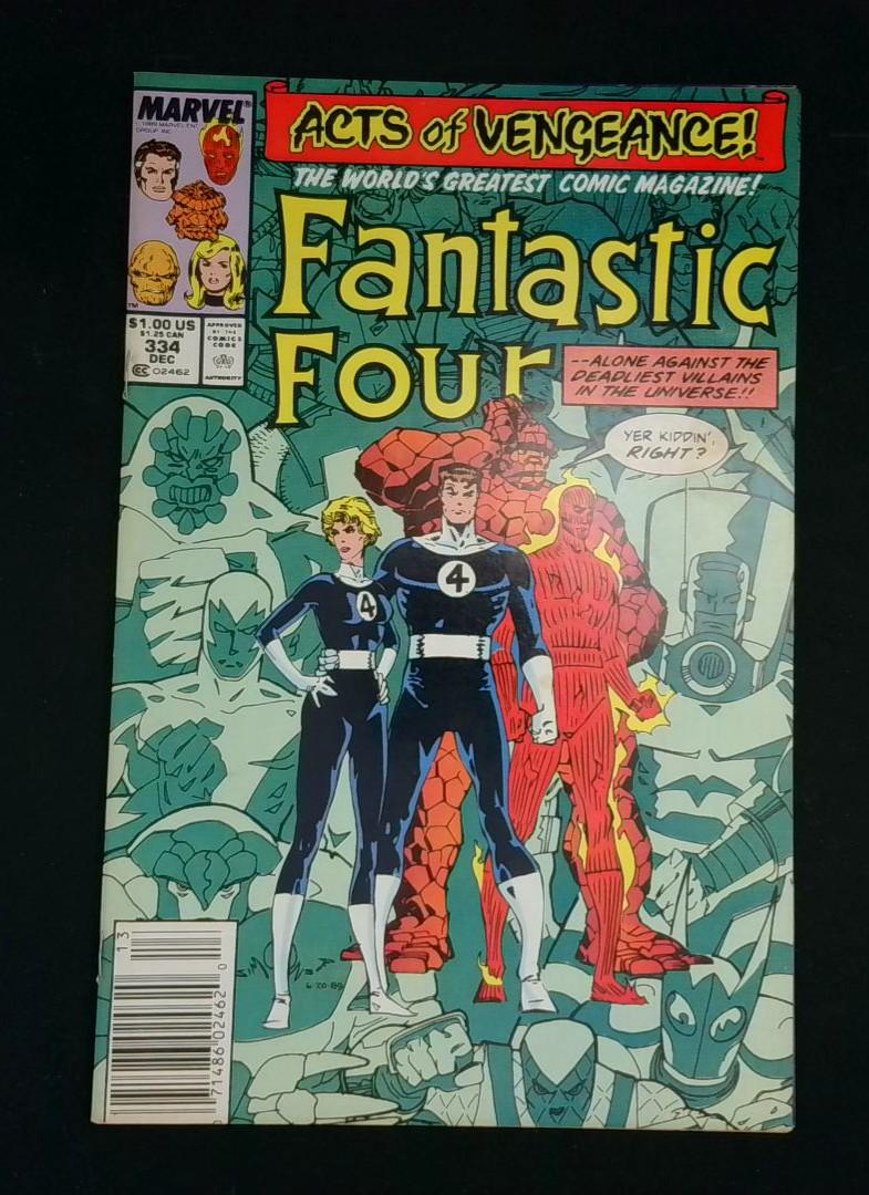 Fantastic Four #334, Newsstand, Marvel, 1989