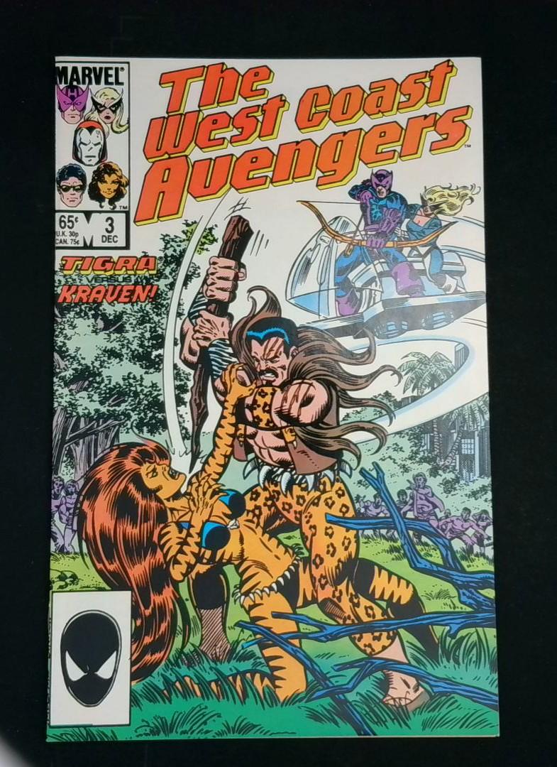 West Coast Avengers #3, NM Kraven vs Tigra, Marvel, 1985