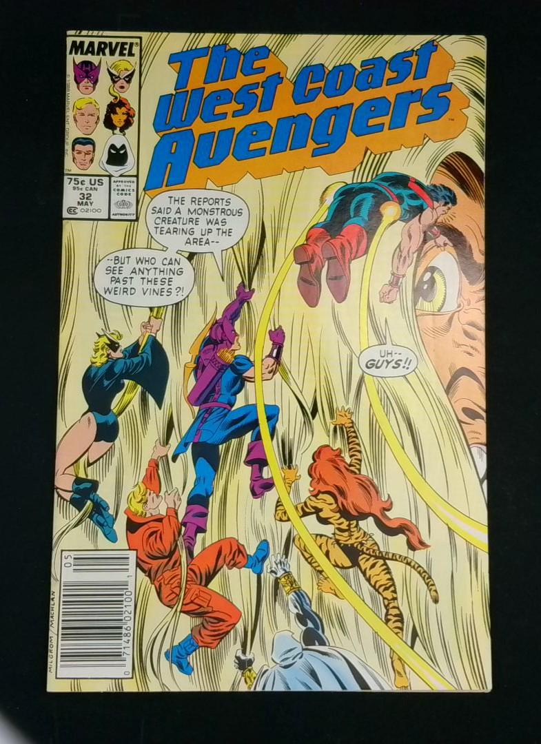 West Coast Avengers #32, VF- Newsstand, Marvel, 1988