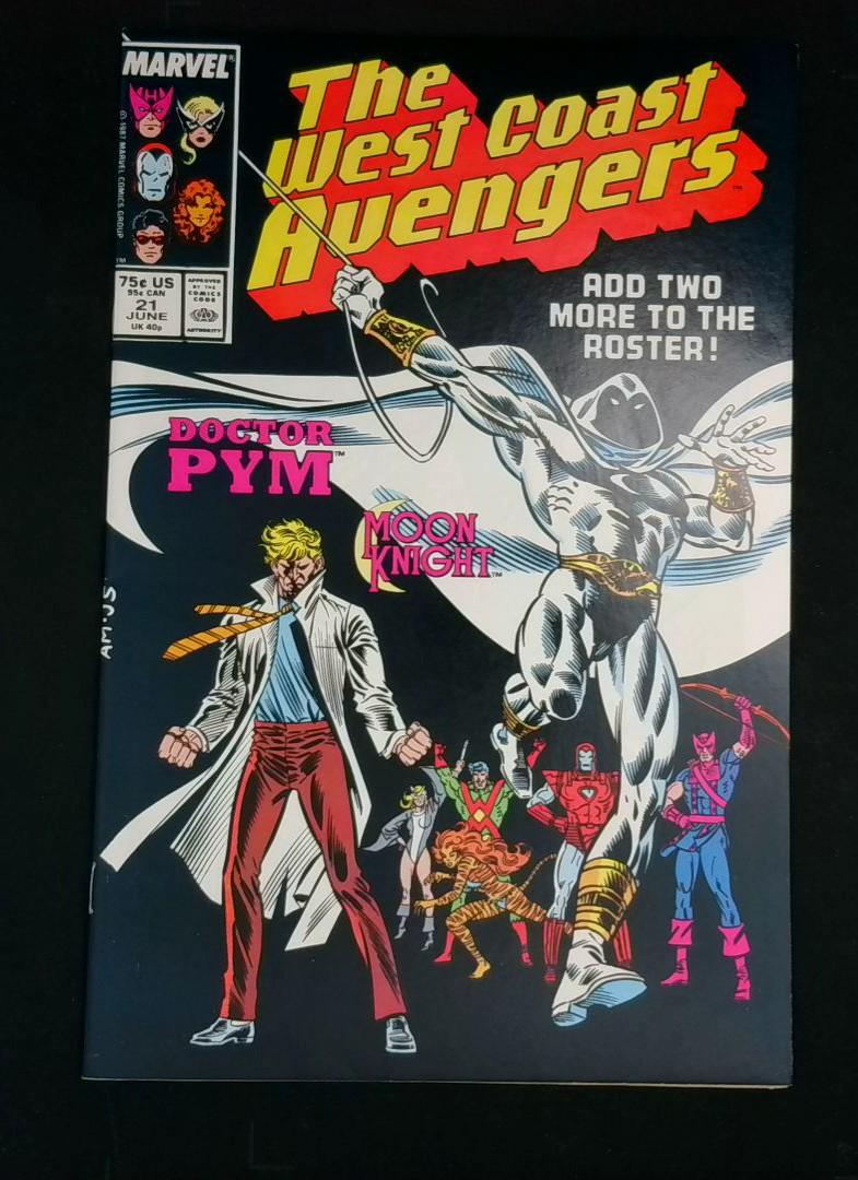 West Coast Avengers #21, VF/NM Moon Knight Marvel, 1987