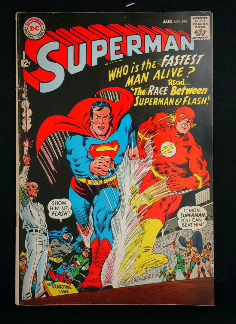 Superman #199, Vg 1st Superman Vs Flash Race DC, 1967