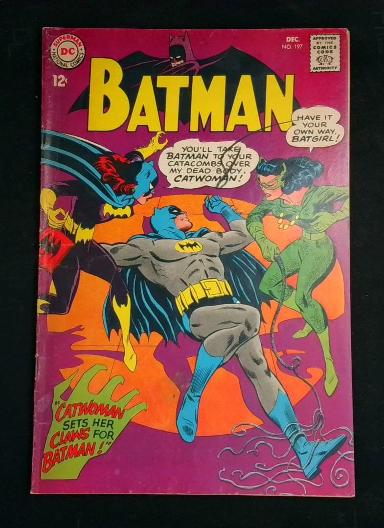 Batman #197, Catwoman & Batgirl Fn DC Comics, 1967