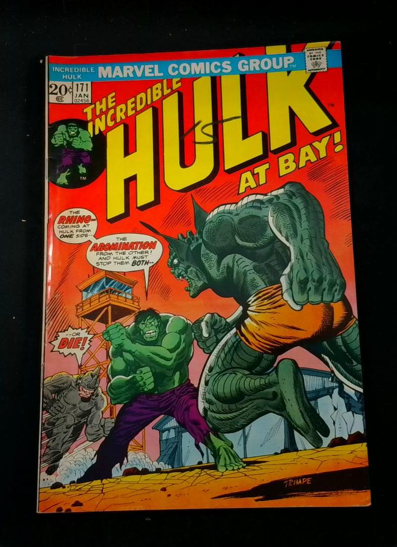 Incredible Hulk #171, FN- Abomination, Rhino Marvel, 1974