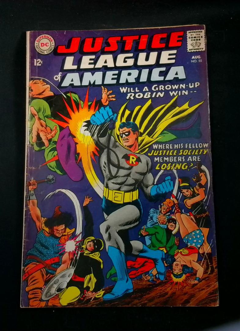 Justice League of America #55, VG- 1st Golden Age Robin, DC, 1967