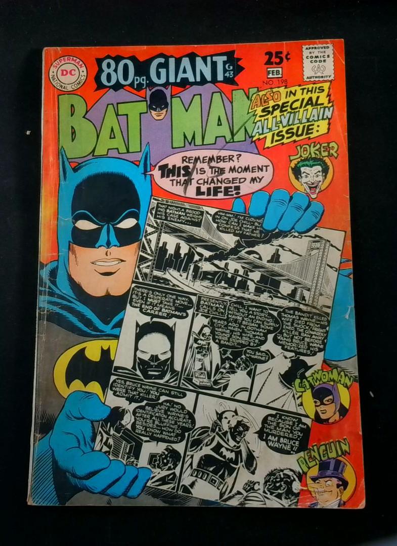 Batman #198, VG+ Joker DC Comics, 1967
