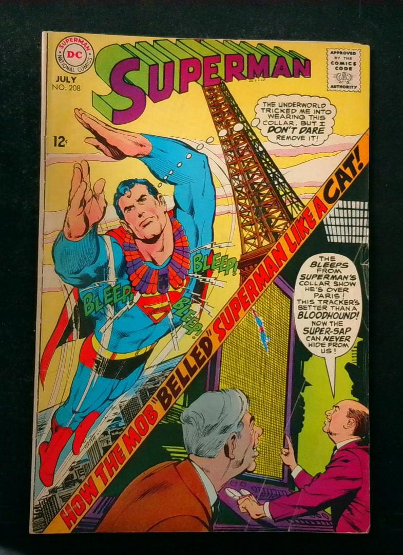 Superman #208, VG+ Neal Adams Cover, DC, 1968