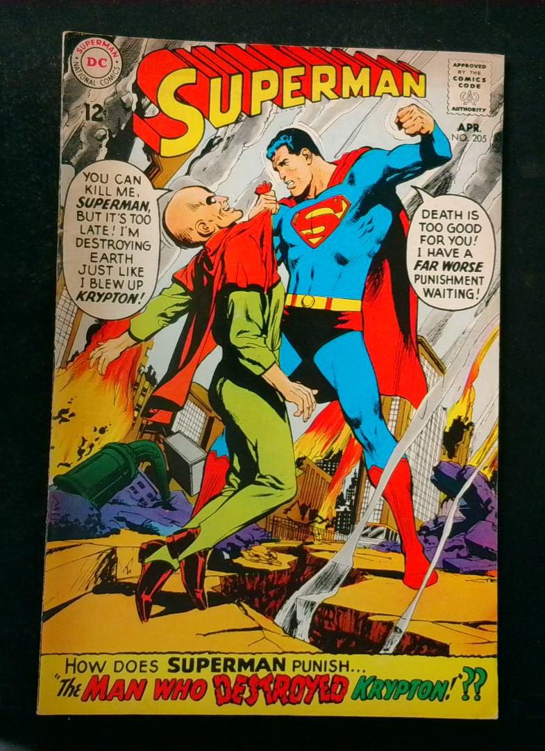 Superman #205, FN- Neal Adams DC Comics, 1968