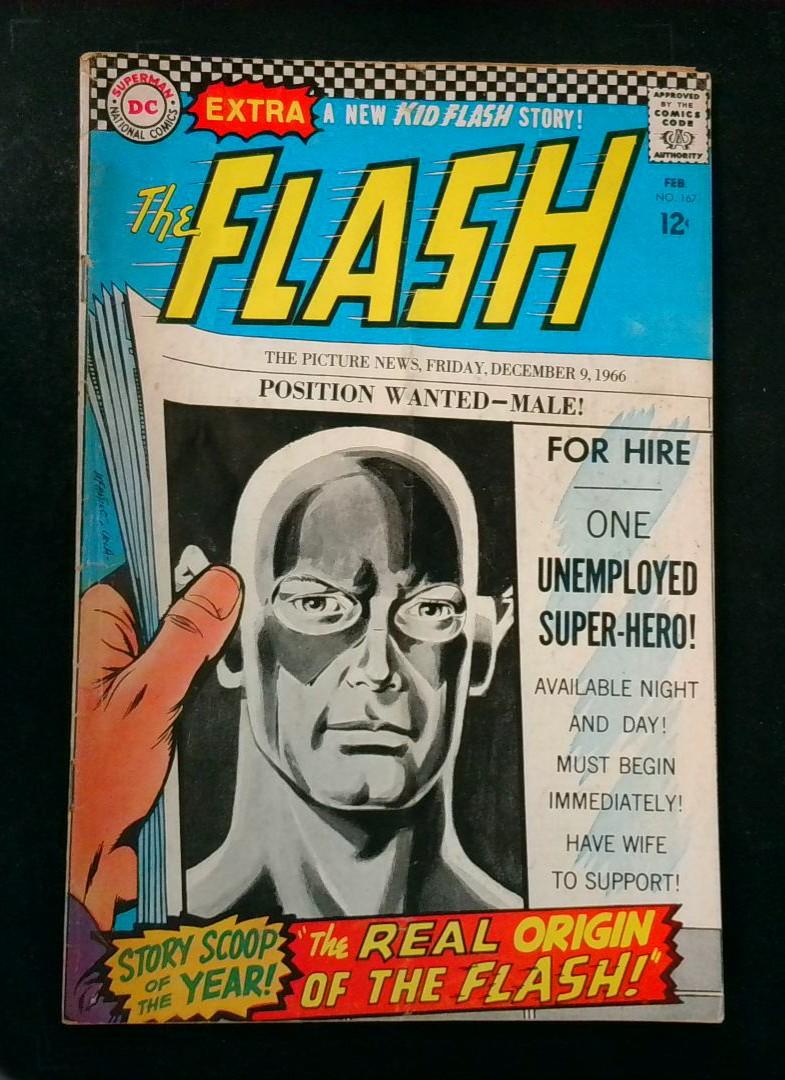 Flash #167, VG Origin Retold DC, 1966