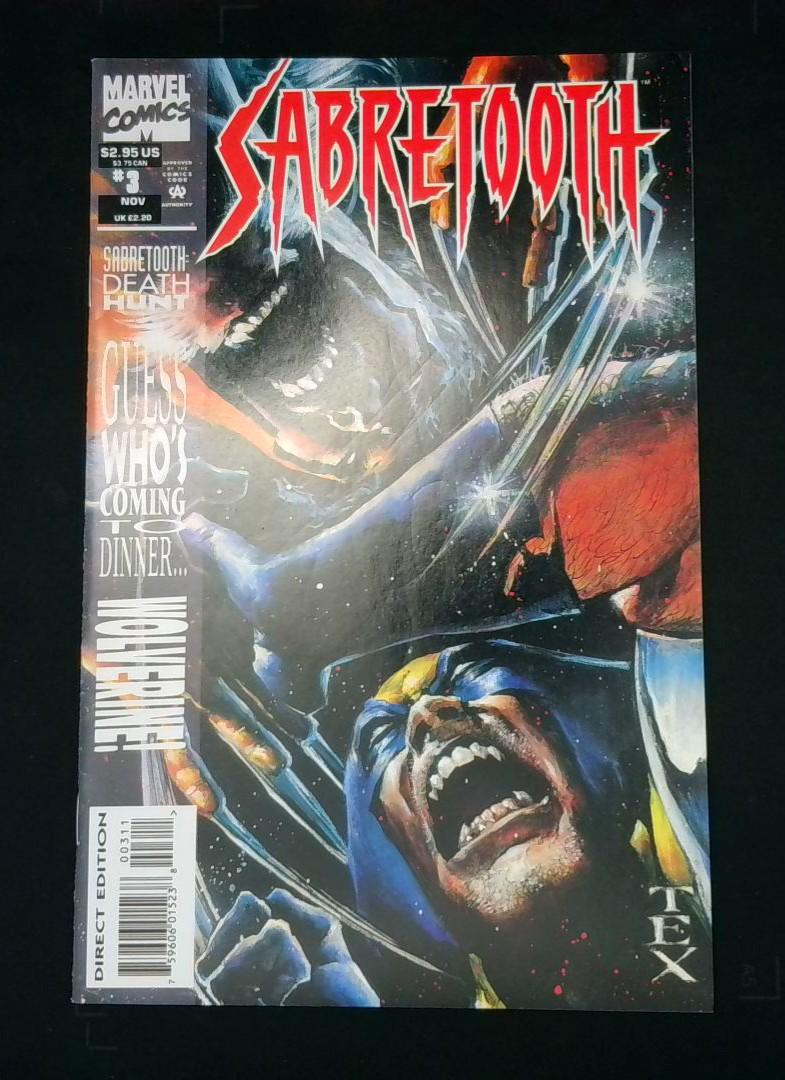 Sabretooth #3, VF Marvel Comics, 1993
