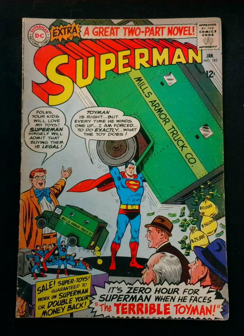 Superman #182, VG+ 1st Silver Age Toy Man DC Comics, 1965