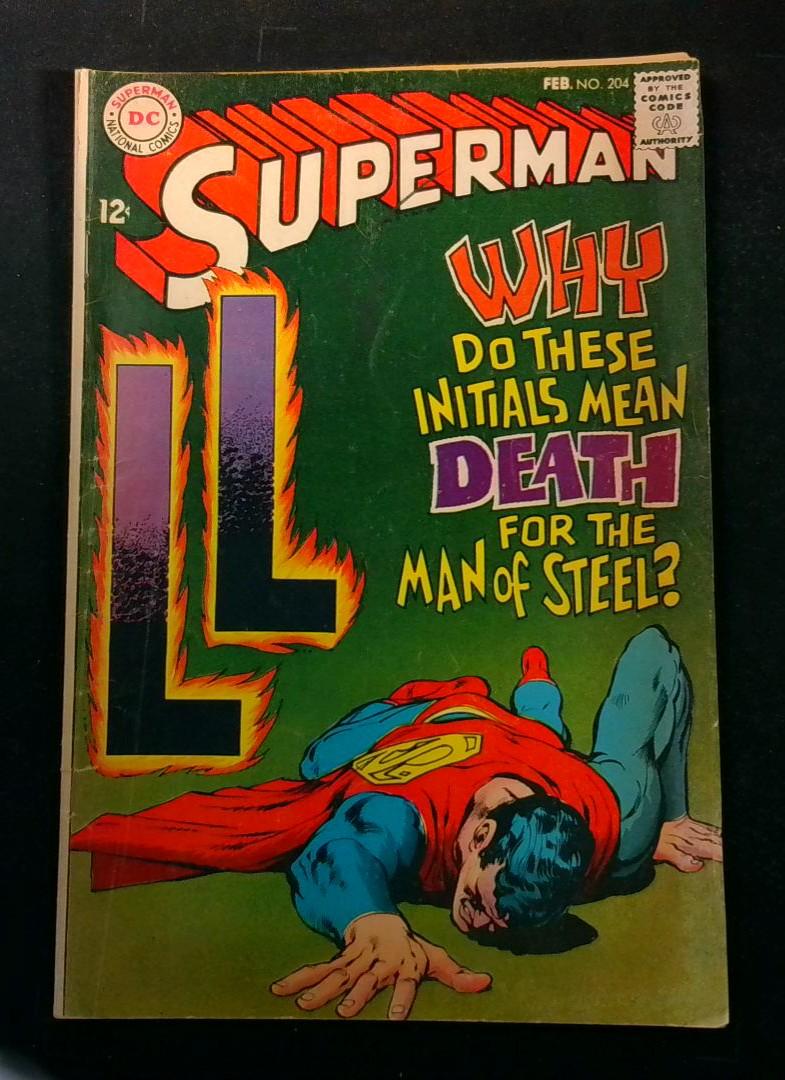 Superman #204, VG+ Neal Adams DC Comics, 1967