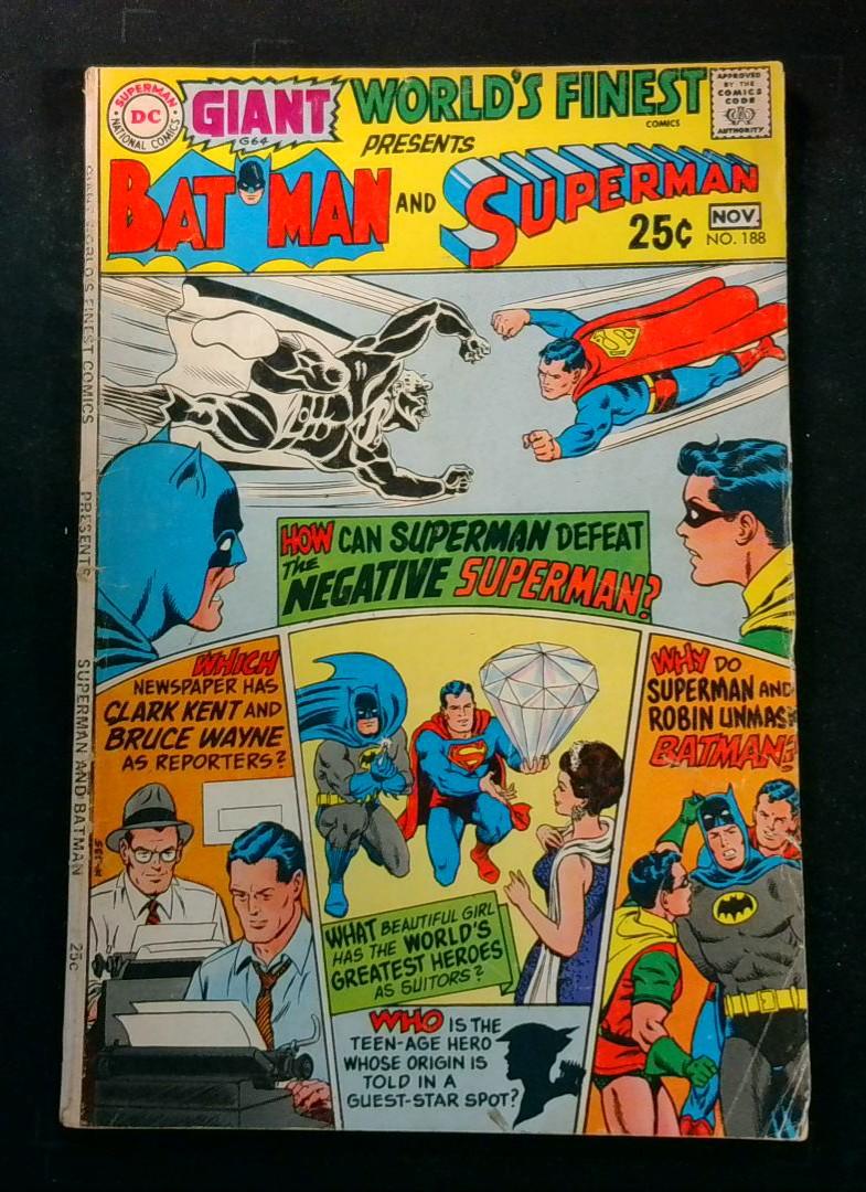 World's Finest #188, VG Giant Issue DC Comics