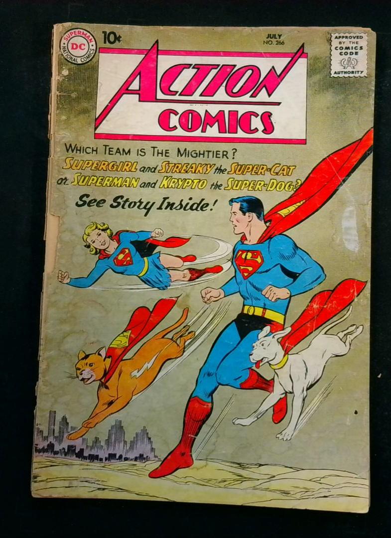 Action Comics #266, FAIR Cover Detatched Supergirl, Krypto DC, 1960