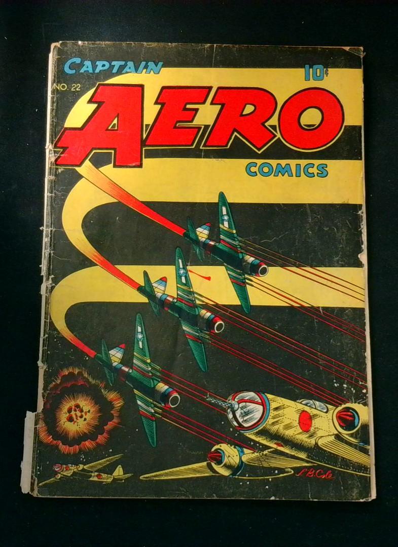 Captain Aero Comics #22, Detatched Cover Golden Age Holyoke, 1945