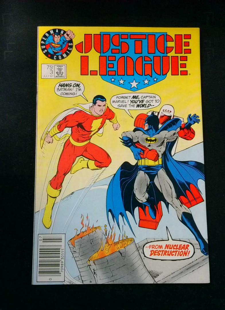 Justice League #3, RARE Superman Logo, DC Comics, 1987 JR1