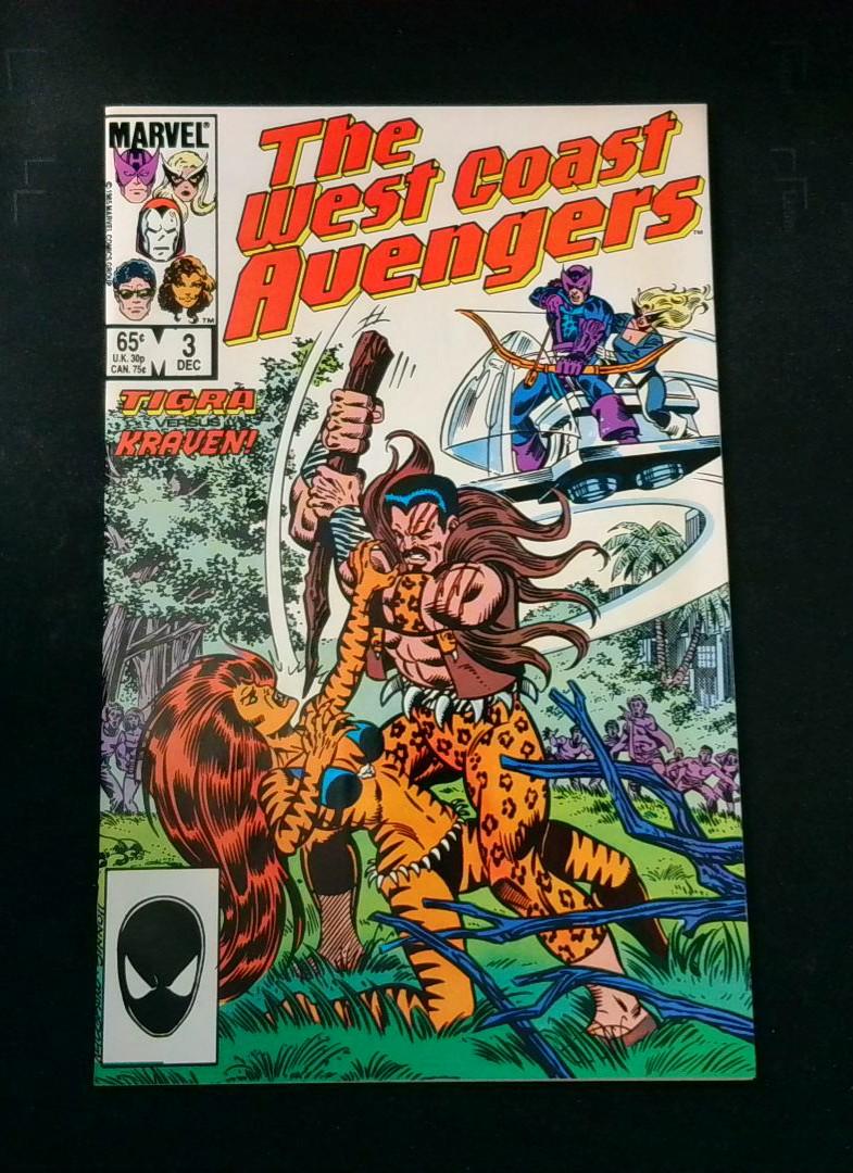 West Coast Avengers #3, VF Kraven vs Tigra, Marvel, 1985