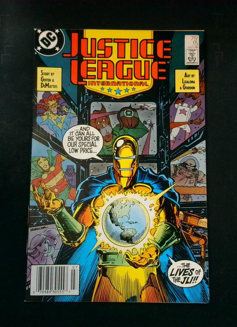 Justice League International #15, VF Newsstand, DC, 1988