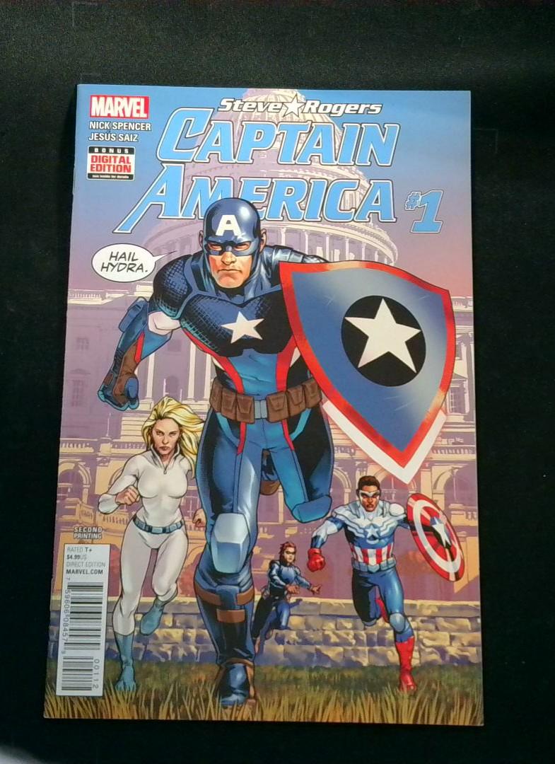 Steve Rogers Captain America #1, NM- Second Printing, Marvel, 2016