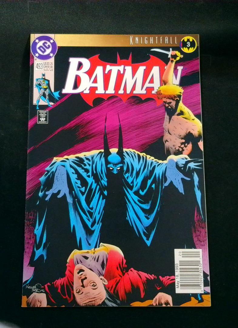 Batman #493, NM- Rare Newsstand, Knightfall PT3 DC, 1993