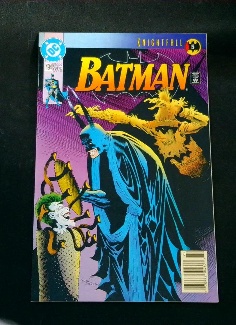 Batman #494, NM- Newsstand Joker, DC, 1993