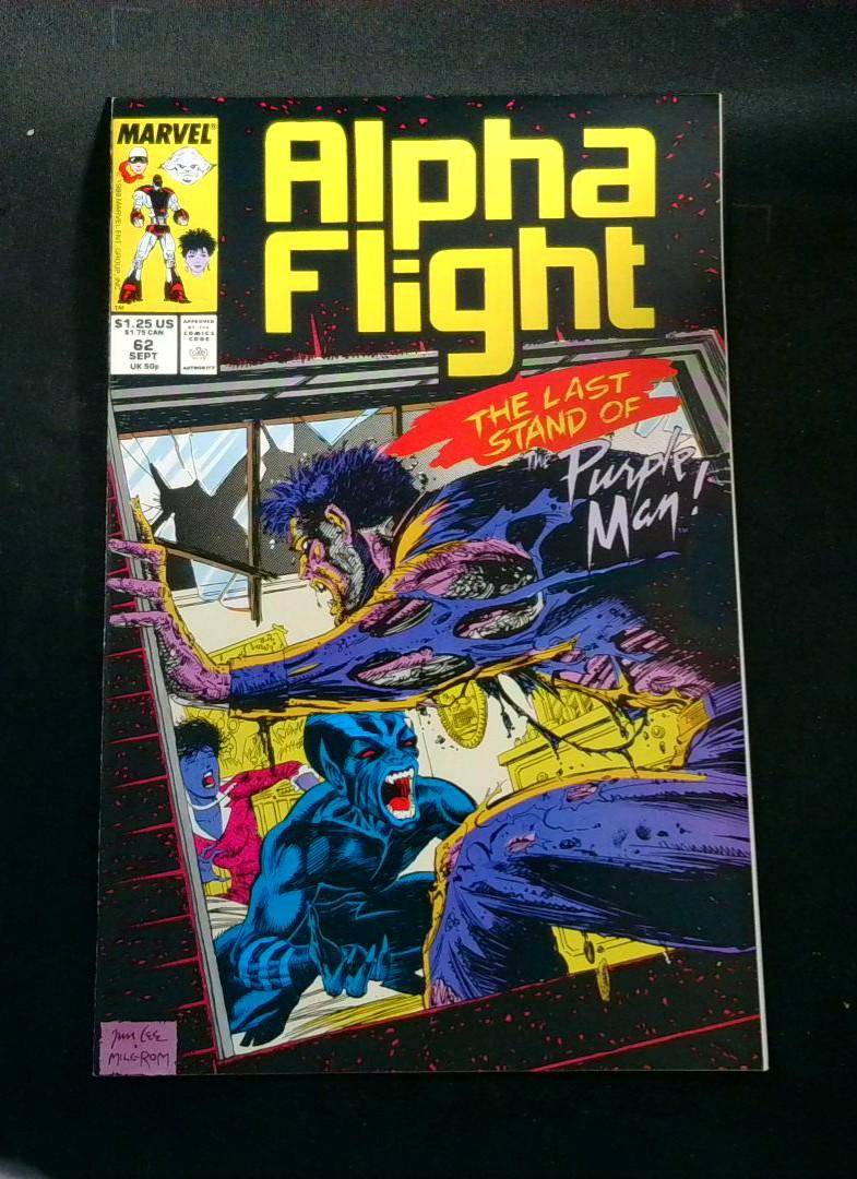 Alpha Flight #62, NM Jim Lee Purple Man, Marvel, 1988