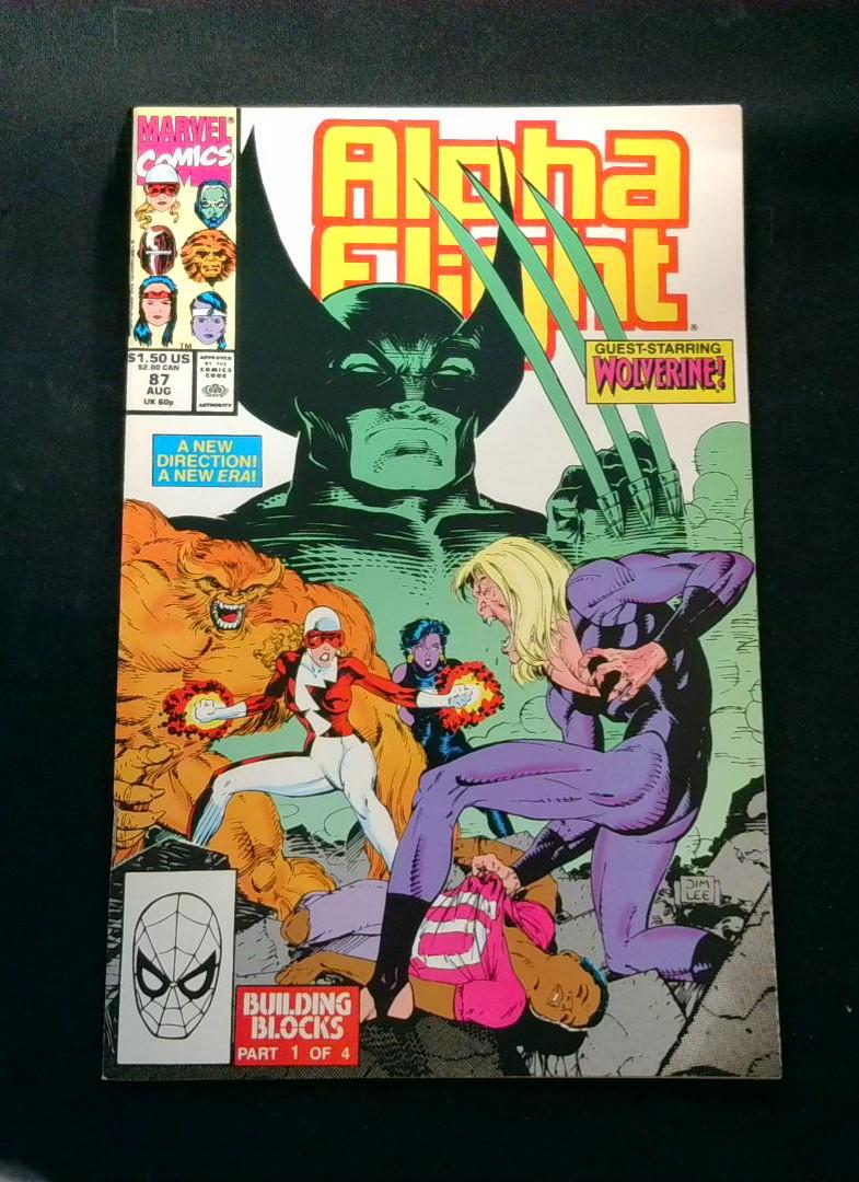 Alpha Flight #87, NM Jim Lee Wolverine, Marvel, 1990