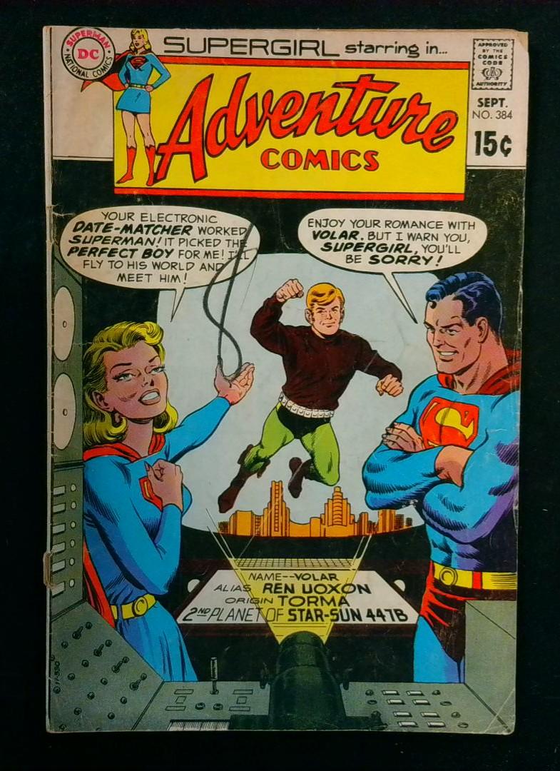 Adventure Comics #384, Detatched Bottom Staple, DC, 1969
