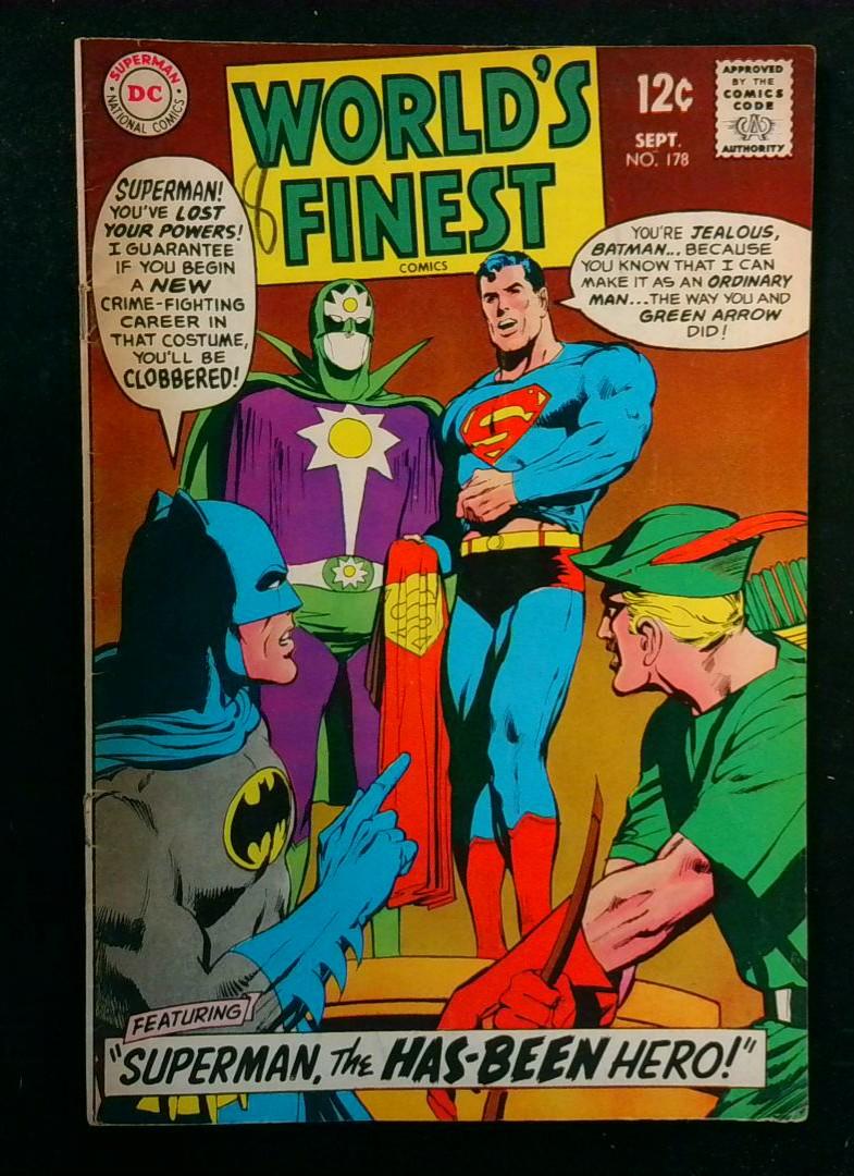 World's Finest #178, Detatched Bottom Staple, Green Arrow DC, 1968