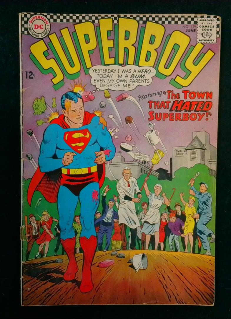 Superboy #139, Detatched Bottom Staple, DC Comics, 1967