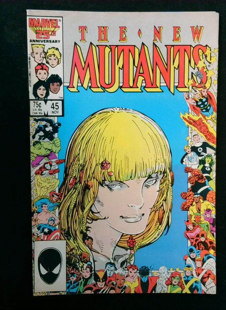New Mutants #45, Uma Thurman Cover, Marvel, 1986