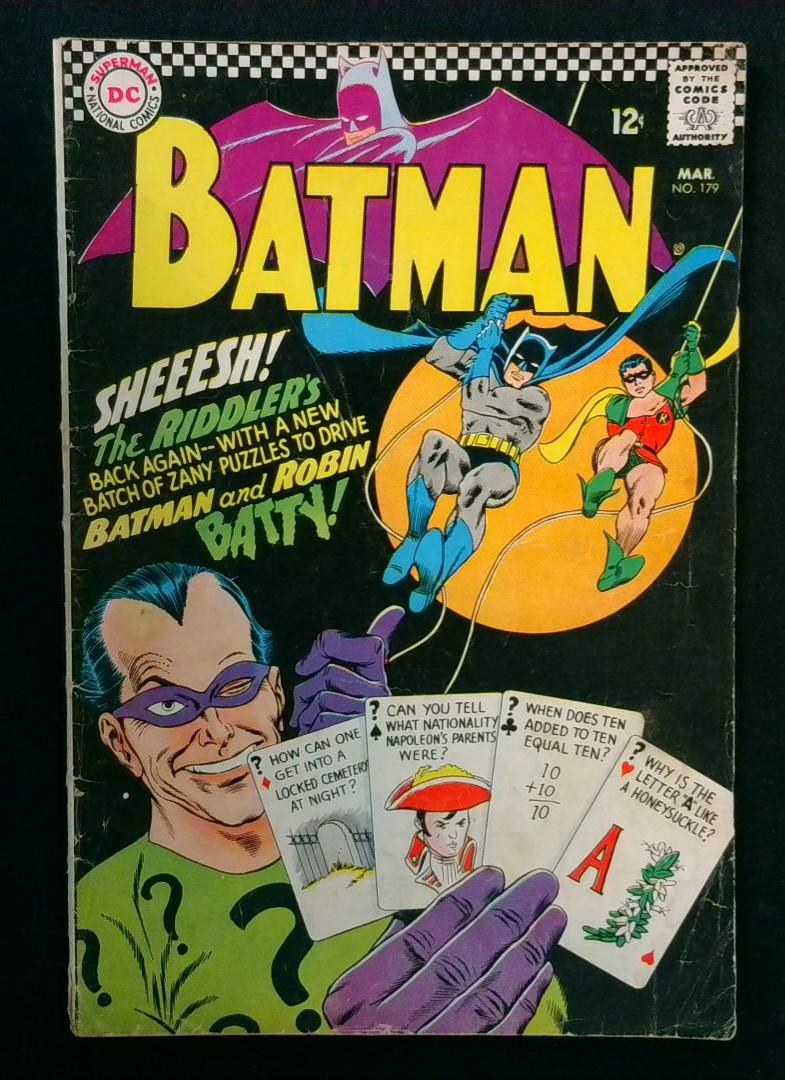 Batman #179, VG 2nd Riddler Appearance, DC Comics, 1966