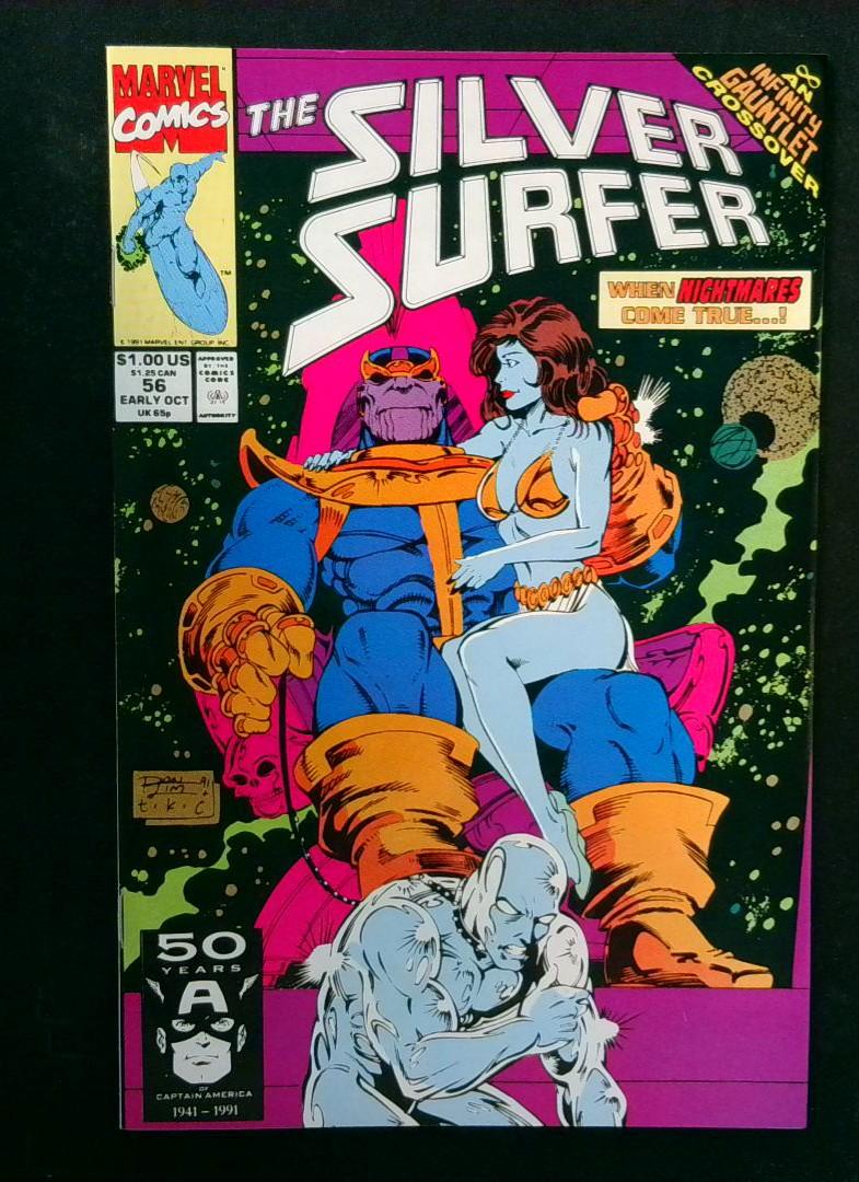 Silver Surfer #56, NM- Thanos Cover, Marvel, 1991