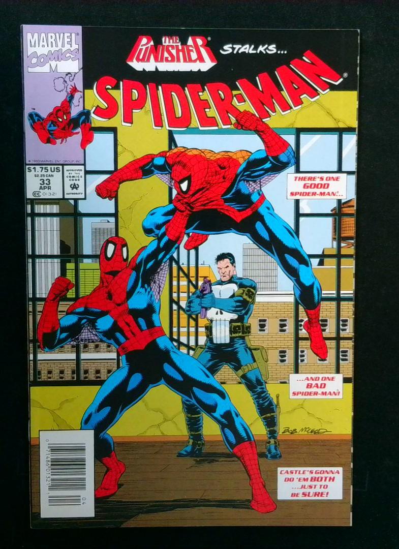 Spider-Man #33, NM Newsstand Punisher, Marvel, 1993