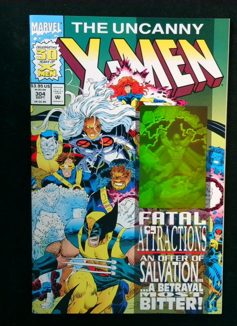 Uncanny X-Men #304, Beautiful Hologram Cvr, Marvel, 1993