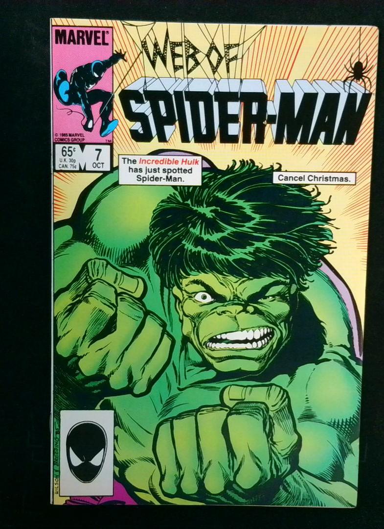 Web of Spider-Man #7, NM Hulk Marvel, 1985