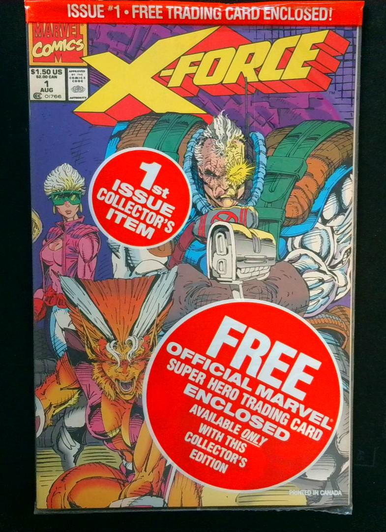 X-Force #1, NM Trading Card Included Deadpool, Marvel, 1991