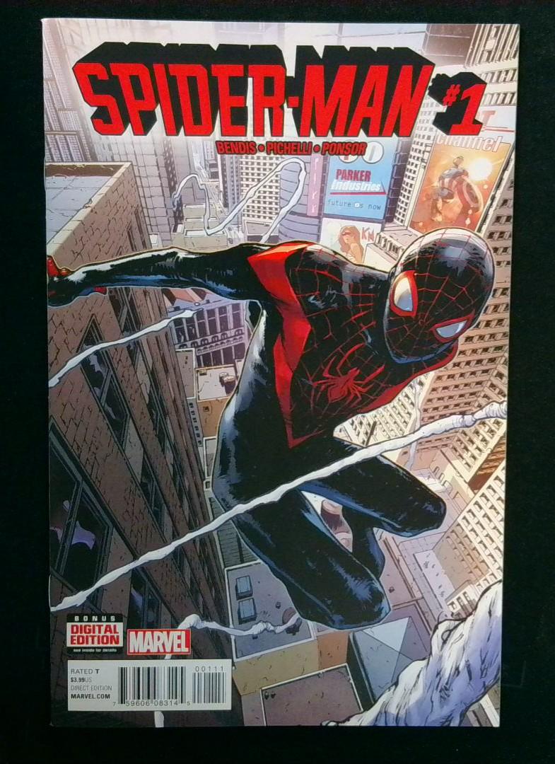 Spider-Man #1, VF/NM Miles Morales Marvel, 2016