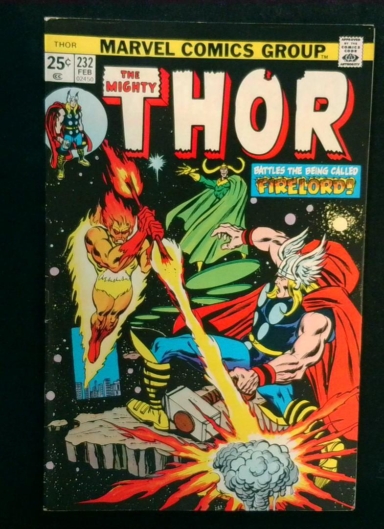 Thor #232, VF+ Fire-Lord Marvel 1975