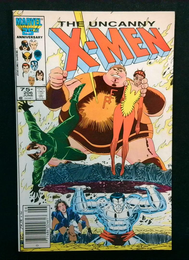 Uncanny X-Men #206, VF+ Newsstand Marvel, 1986