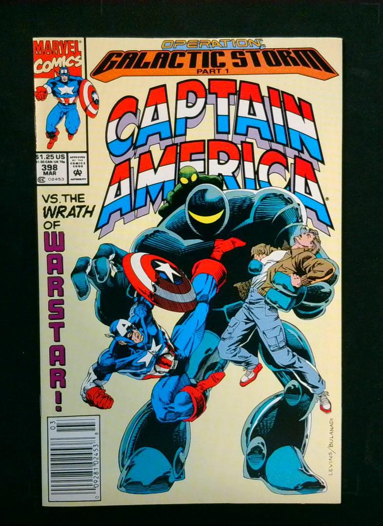 Captain America #398, VF/NM Newsstand, Marvel, 1992